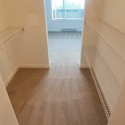 Carpet Cleaning a One Bedroom Condo with Walkthrough Closet for a Move-in Located in Langley BC Canada