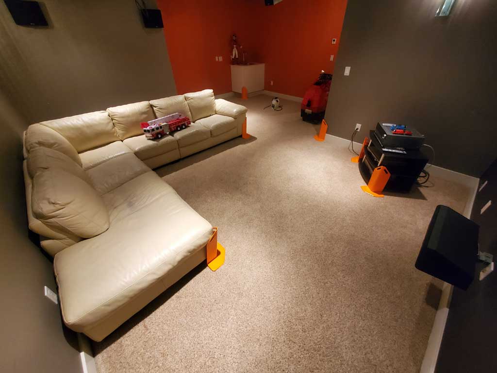 Carpet Cleaning Entertainment Room Basement of a House Surrey BC Canada