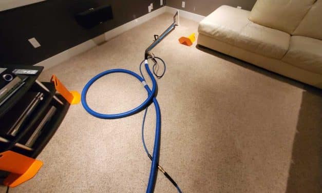 Carpet Cleaning Entertainment Room Basement of a House Surrey BC Canada