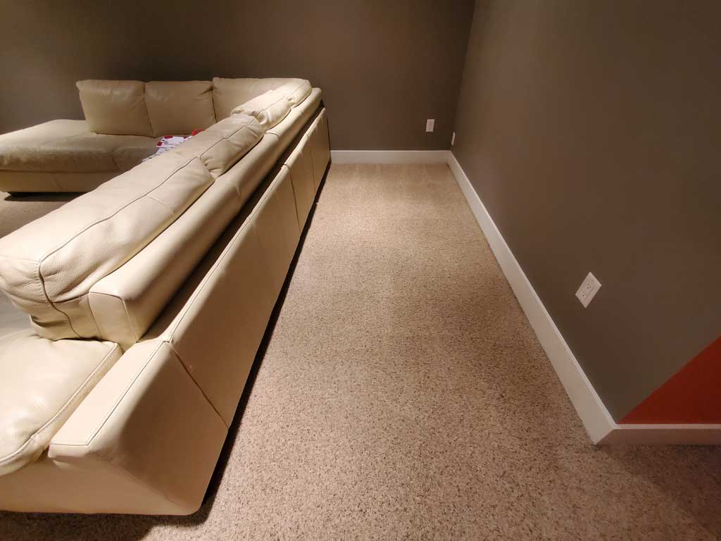 Carpet Cleaning Entertainment Room Basement of a House Surrey BC Canada