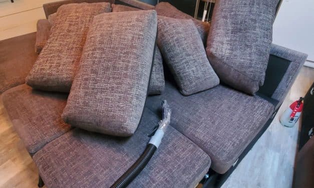 Sectional Upholstery Steam Cleaning After Mother Cat Gave Birth to Kittens on the Sectional Located in Coquitlam BC Canada