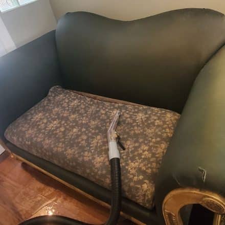 Upholstery Cleaning of a Love Seat and Sofa in a Rental Basement Suite Move Out Cleaning Located in Coquitlam BC Canada