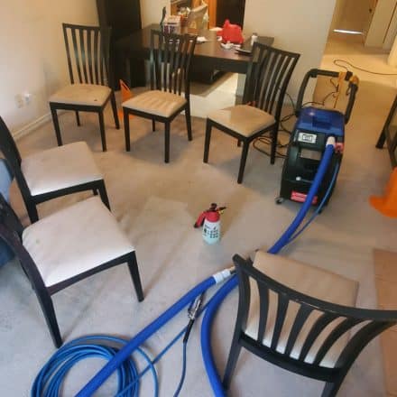 Upholstery Cleaning of Dinning Room Chairs and Carpet Cleaning of Condo Has Not Been Cleaned for Three Years Located in Port Coquitlam BC Canada