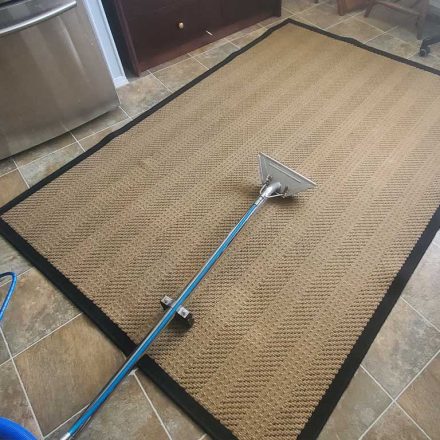 Carpet Cleaning of Bedroom Area Rug Cleaning of Kitchen Hallway Runner and Large Living Room Area Rug Located in Coquitlam BC Canada