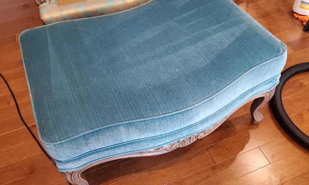 Arm Chair and Foot Stool Upholstery Steam Cleaning Located in White Rock BC Canada