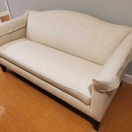 Steam Cleaning of a White Love Seat Upholstery Manufactured by Ethan Allen with a Spill Located in White Rock BC Canada